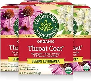 Traditional Medicinals Tea, Organic Throat Coat Lemon Echinacea