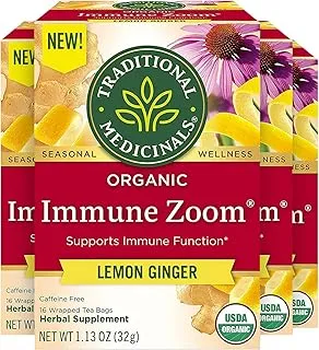 Traditional Medicinals Organic Immune Zoom Lemon Ginger Tea