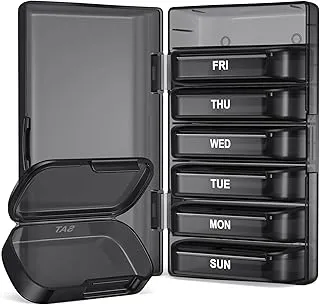 PULIV Weekly Pill Organizer with Large Capacity