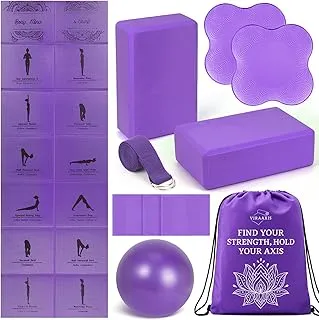 Foldable Yoga Mat and Blocks Set for Women with 2